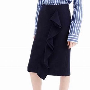 J. Crew Pencils Skirt with Ruffle - NWT